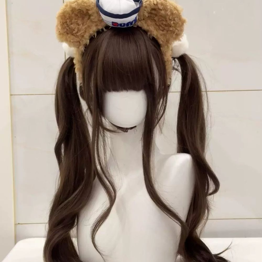 호랑이 귀 꼬리 소품 귀 장식 머리띠 코스튬 액세서리백호 A. 85cm 쿨브라운 헤어네트 - 상세 이미지 2