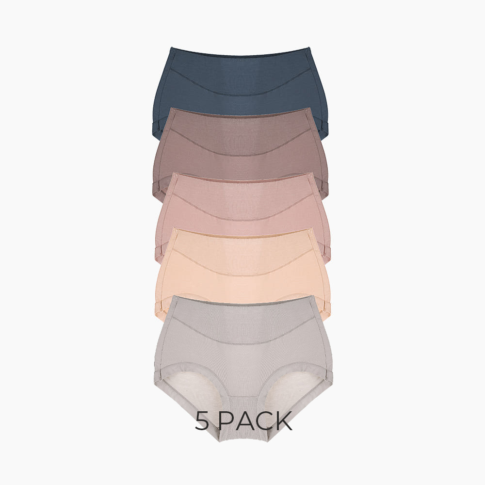 힙핑크 [5PACK] 코지 레이온 세미 사각팬티세트 - 상품 이미지