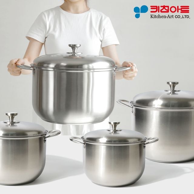 키친아트 대용량 304스텐 인덕션냄비 빨래삶는냄비 대형 곰솥 들통 - 상품 이미지
