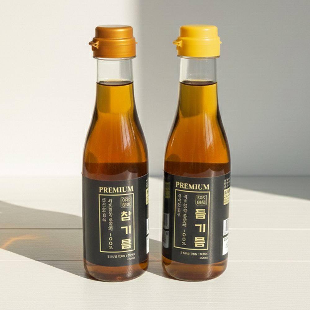 맛도리장터 100%통깨 저온압착 벤조피렌X 순수 참기름 들기름 - 상품 이미지