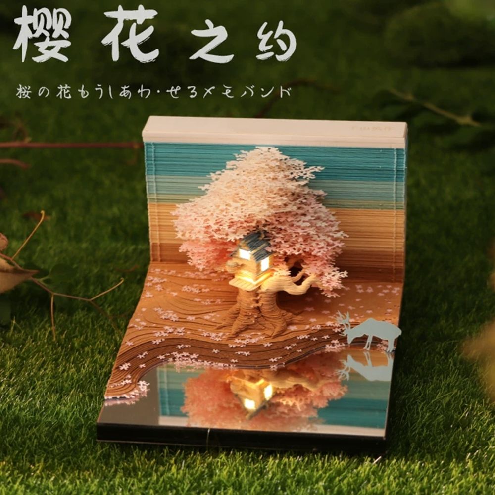 리멤버셀 뜯어쓰는 입체달력 달력 캘린더 C. 벚꽃 서점 핑크 로맨틱 디스플레이 상자 포함 - 상세 이미지 3
