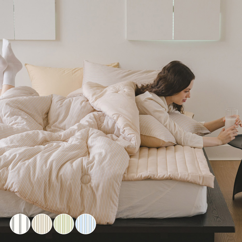 바자르 프렌치모닝 텐셀 모달 100% 옥수수솜 먼지없는 사계절 가을 겨울 차렵이불 패드세트 SS