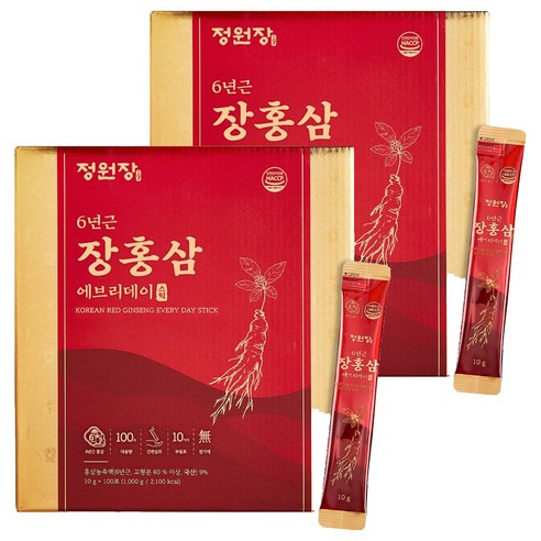 장홍삼 홍삼정 에브리데이 홍삼 스틱 진액 100포 부모님 수험생 선물 1kg, 2개 제품 이미지