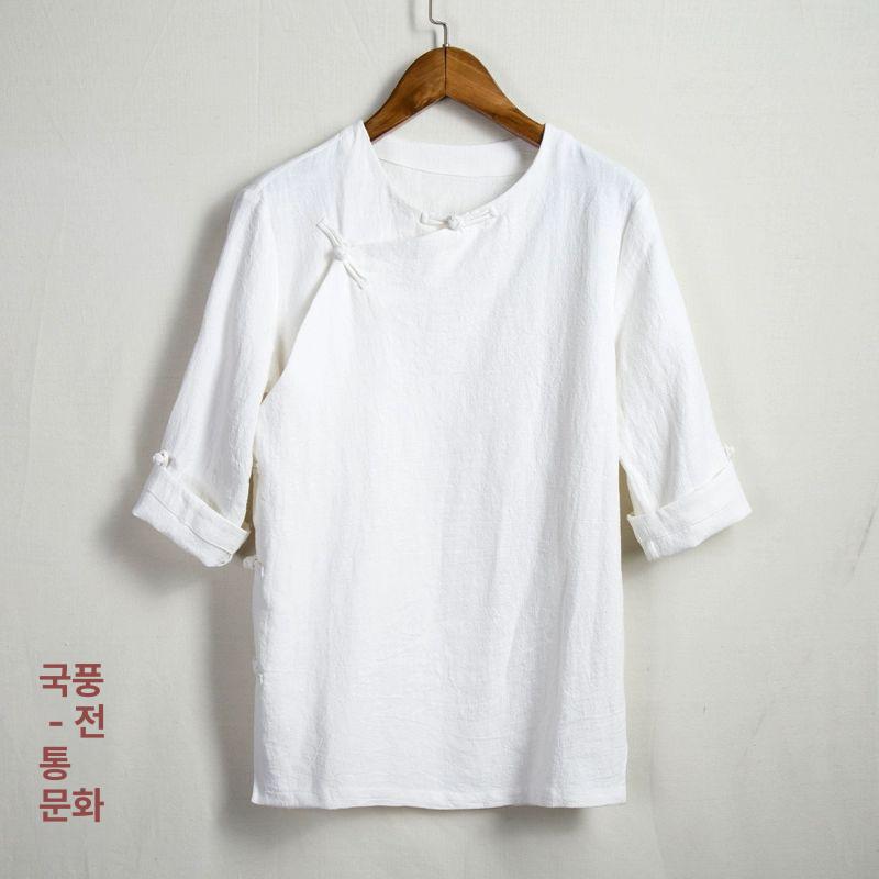 쉐프 조리복 카키 요리사복 긴팔 일식 중식 린넨 양식 그린 3XL - 상세 이미지 3