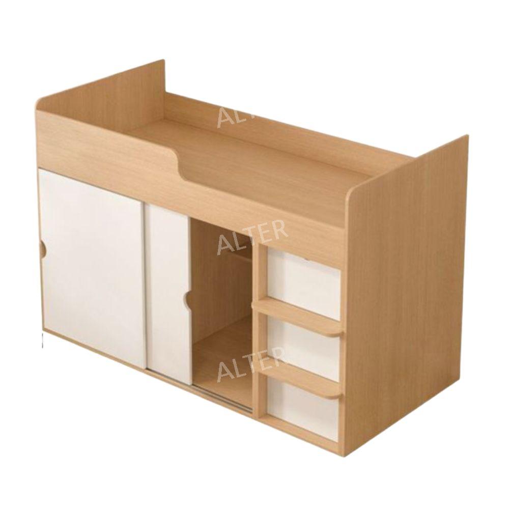2층 침대 벙커 싱글 수납 복층 학생 초등 옷장 다기능 계단 사다리 어른 1870x800x1250mm 1830mmx760mm - 상품 이미지
