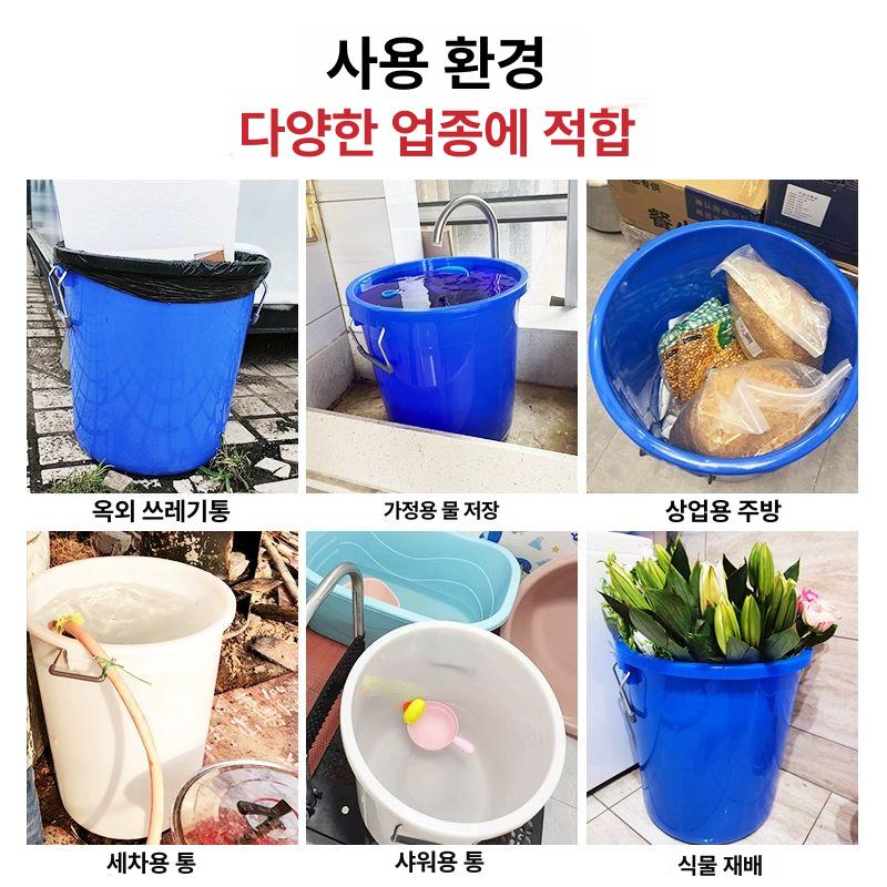 업소용쓰레기통 원형 대형 휴지통 100l 파란통 학교 스윙 대형휴지통 철제 업소용휴지통 - 상세 이미지 3