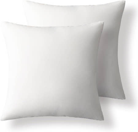 팬토스코픽 깃털 베개 삽입물 100% 다운 던지기 호텔용 18x18인치 장식 소파 침대 쿠션 2개 팩 18 x (Pack of 2) White