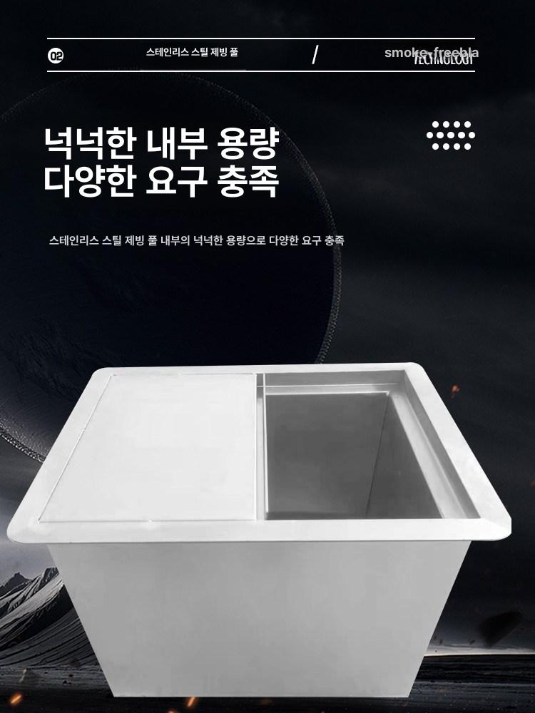 스테인레스 상업용 이동식 얼음통 아이스 저장 냉장 201 스테인리스 30 x 40x30 표준 - 상세 이미지 5