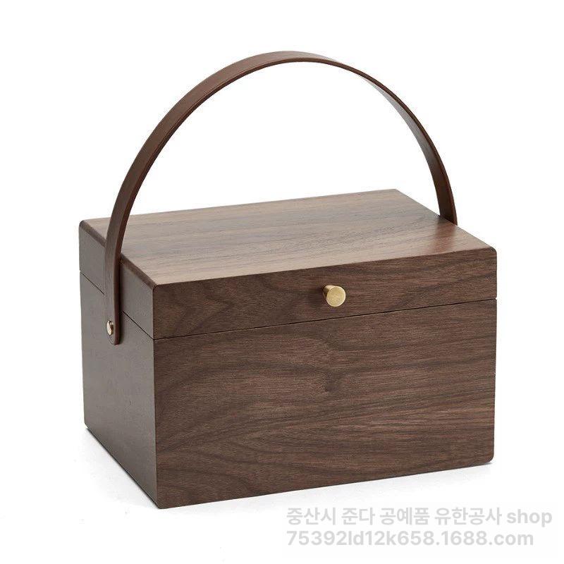 원목 약정리함 약품 수납함 티백보관함 응급의료함 소품 월넛 컬러 260 x 180x165 - 상세 이미지 3
