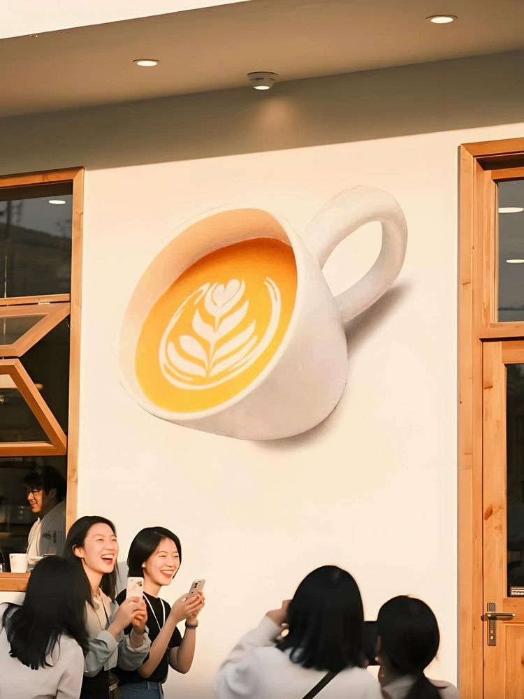 커피잔 모형 대형 라떼 인테리어 조형물 50 커피 컵 + 흐르는 물 - 상세 이미지 3