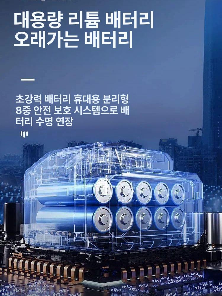 고압 무선 세차건 핸디형 세차기 셀프 세차용 충전식 900W 보관함 0m 호스 - - - 상세 이미지 2