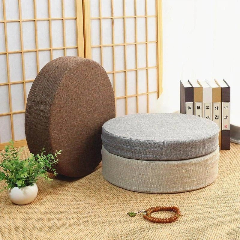절방석 A. 둥근 천 걸레 오프 화이트, A. 용 직경 30cm x 두께 6cm 하드코어 - 상품 이미지