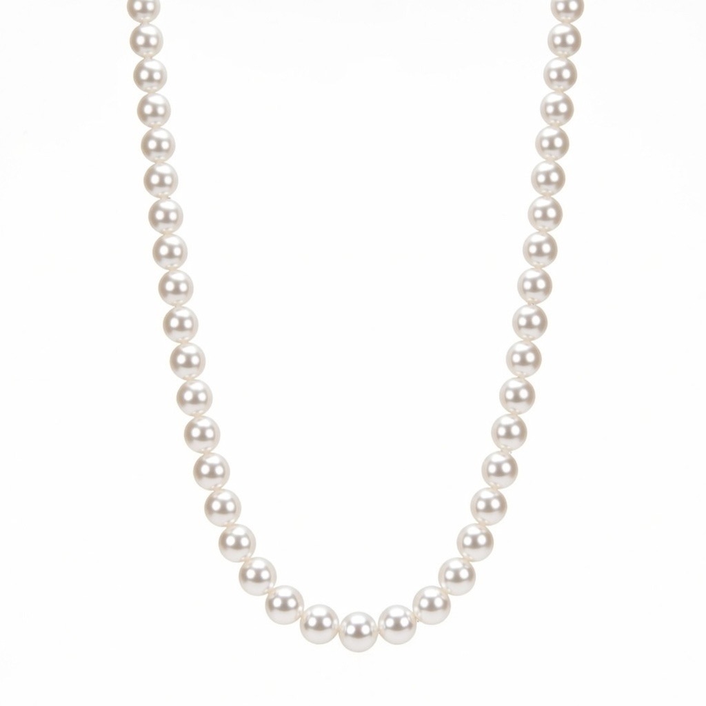 14k 골드 장식 천연  담수 진주목걸이 3.mm,4.0mm,5.0mm,6.0mm  AAA+ - 상품 이미지