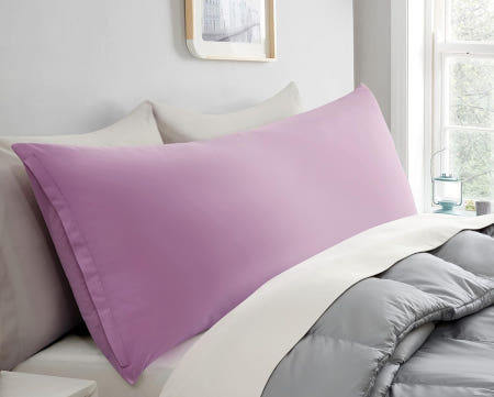 Entisn [해외]엔티스 2Pcs 바디 필로우케이스 커버 1800 스레드 카운트 브러시드 극세사 세트 히든 지퍼로 부드럽고 아늑함 - 20 x 60 퍼플 Body Size 20 x 60 Pu