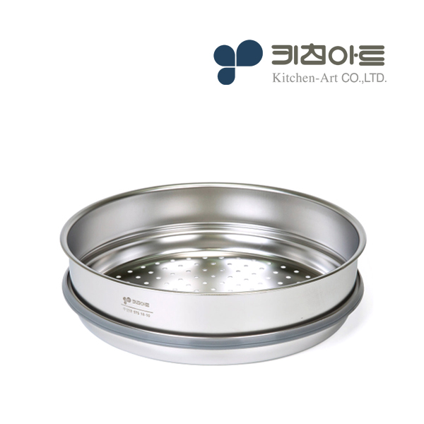 키친아트 무연마제 찜기 스텐304 찜판 무연마 채반 스티머 28cm - 상품 이미지
