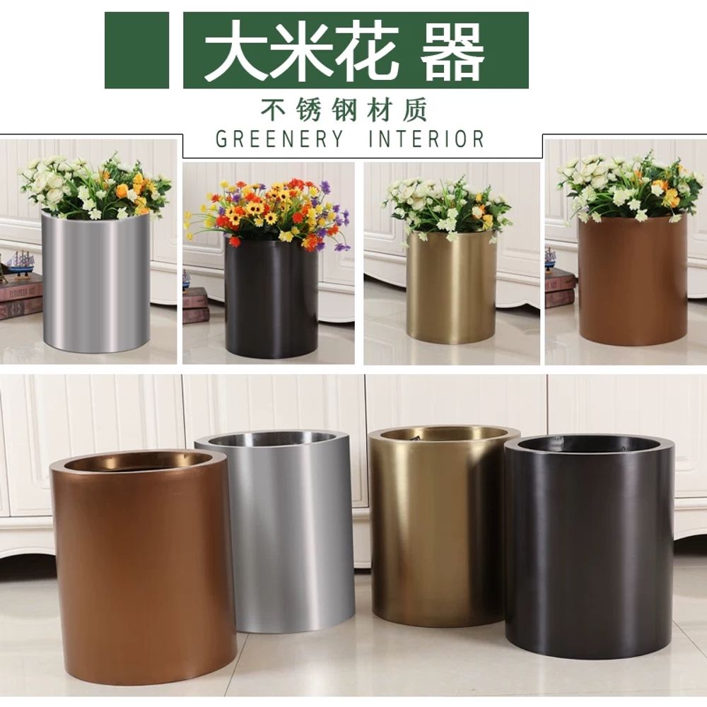 리멤버셀 스테인레스 화분 원형 조경 야외 카페 A. 가운데, D. 25x30 와이어 드로잉 - 상세 이미지 4