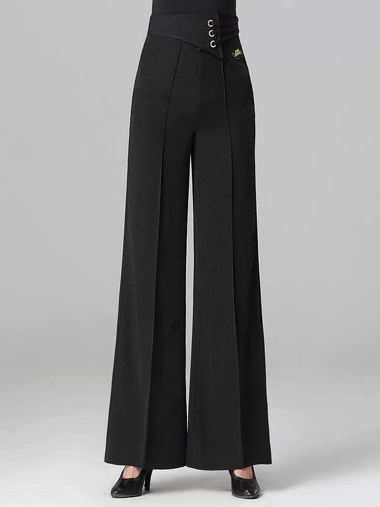 팬츠 하이웨스트 모던 스타일 살사 연습복 라인댄스 볼룸 와인레드 두꺼운 25 허리둘레1.9ft - 상세 이미지 4