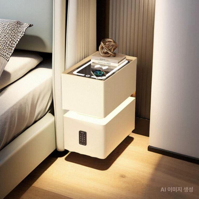침대협탁 무선충전 led 무드등 선반 사이드 옆 침실 블루투스 인테리어 - 상세 이미지 3