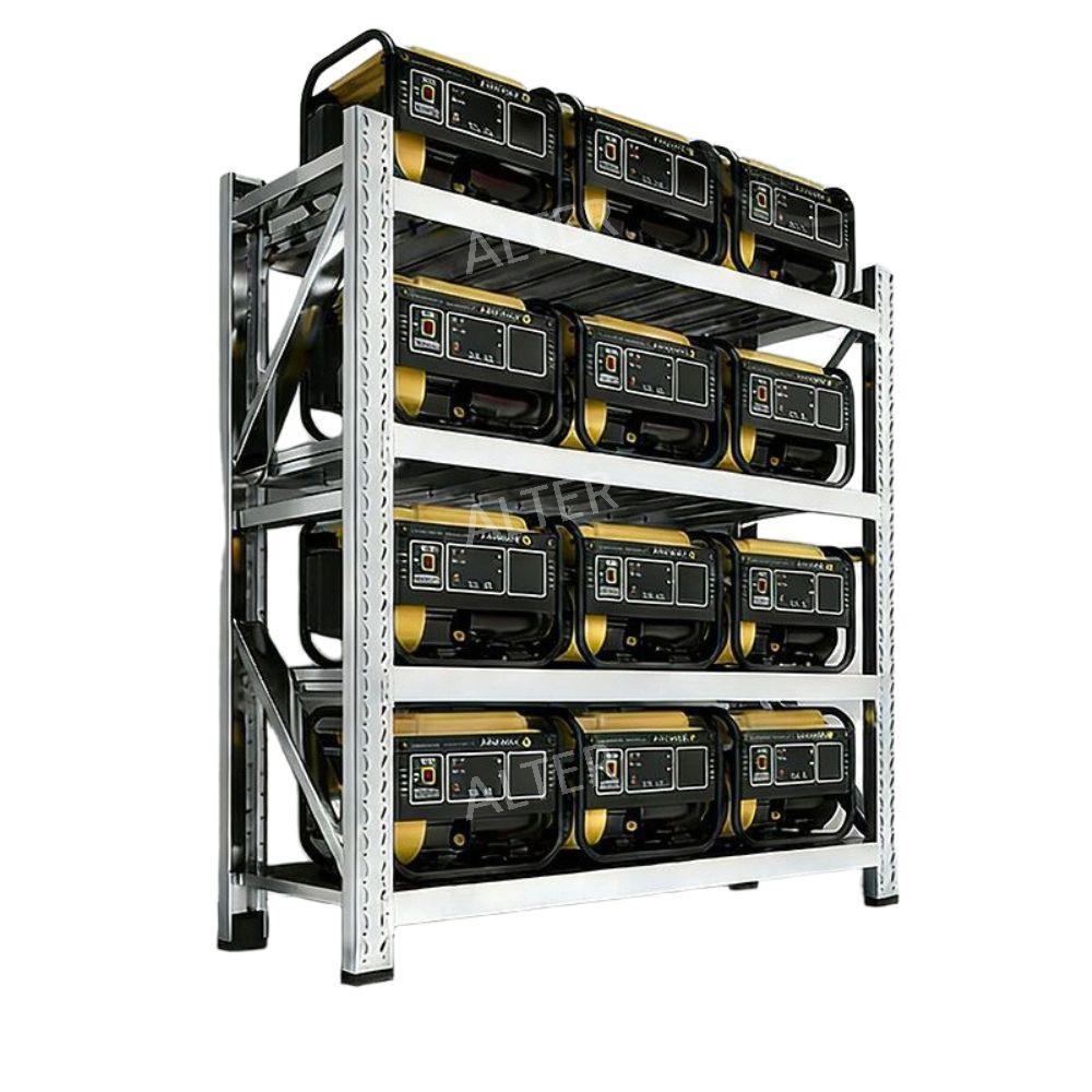 SUS 공업 선반 고하중 공장 스텐 창고 적치대 적재대 304 스틸 4단 350KG 구조 등급 길이 100 폭 40 높이 200cm - 상세 이미지 2