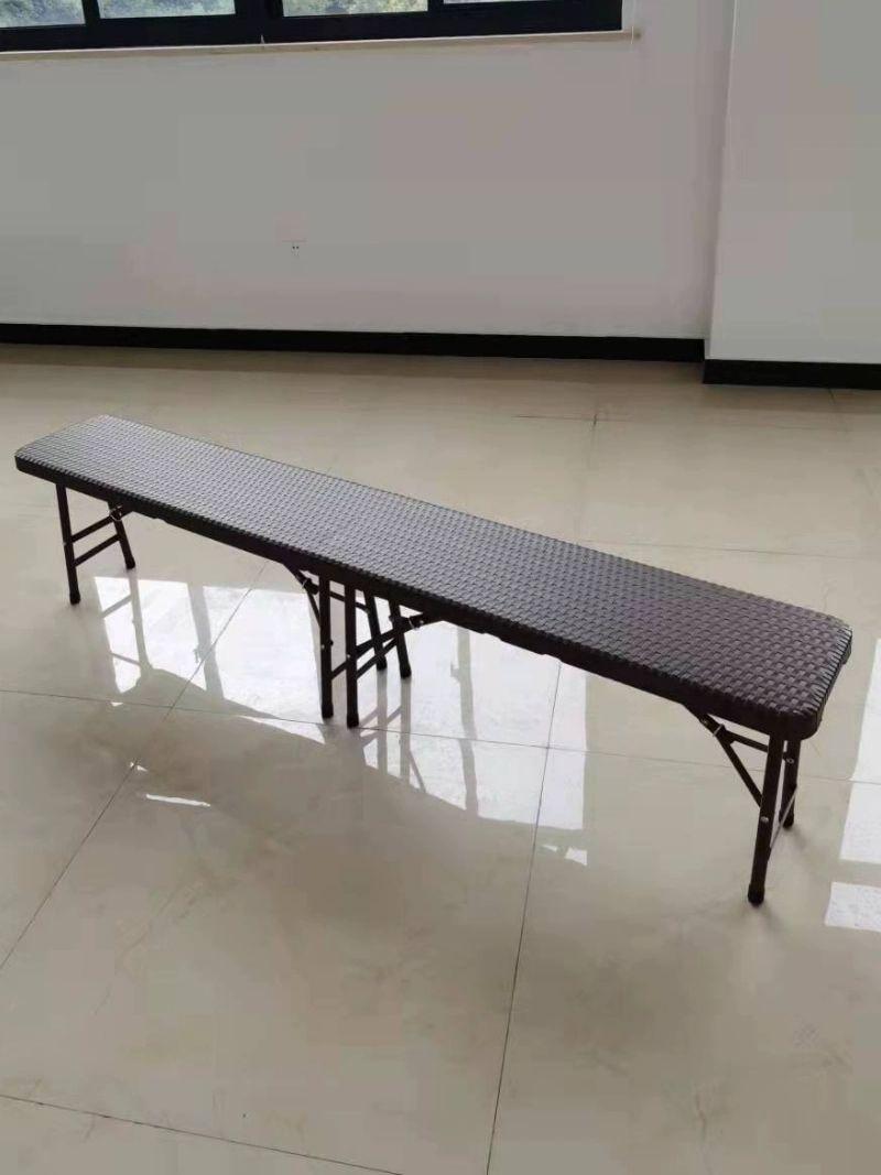 접이식 긴의자 정류장 벤치 회의실 야외 식당 대기석 라탄 패턴 183cm 접이식 스툴 커피색 - 상세 이미지 3