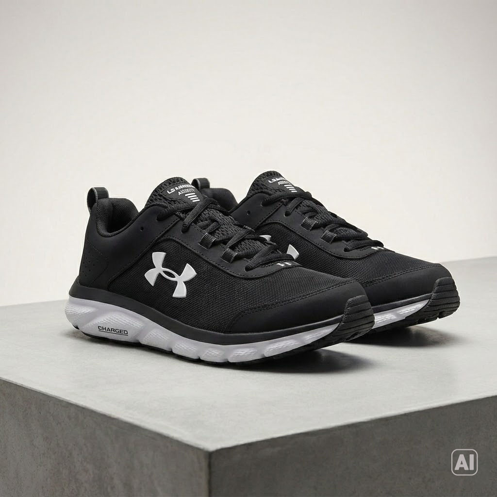 [국내매장판] 언더아머 차지드 어써트 러닝화 헬스화 트레이닝화 남녀공용 가벼운 신발 블랙화이트, 265