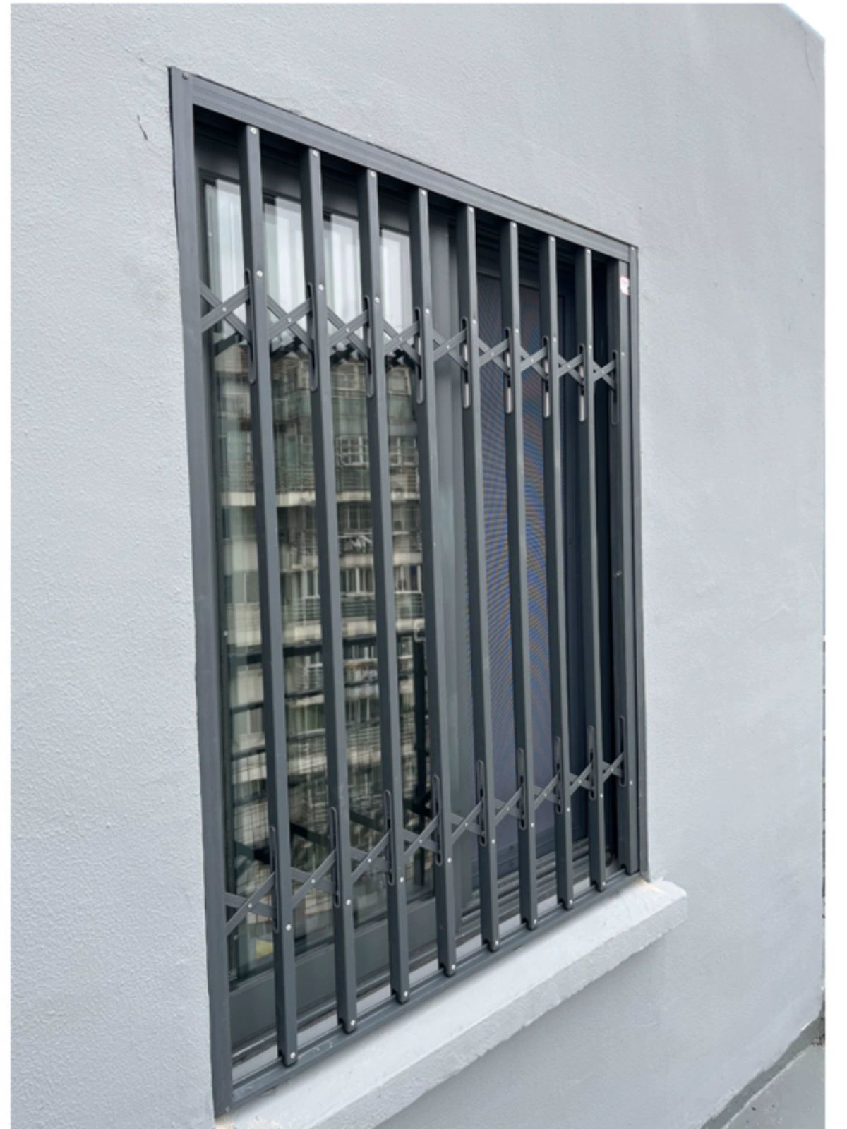 자바라 방범창 빌라 창문 방범문 아파트 보호창 안전 이중봉 큰 꽃무늬 - 상세 이미지 4