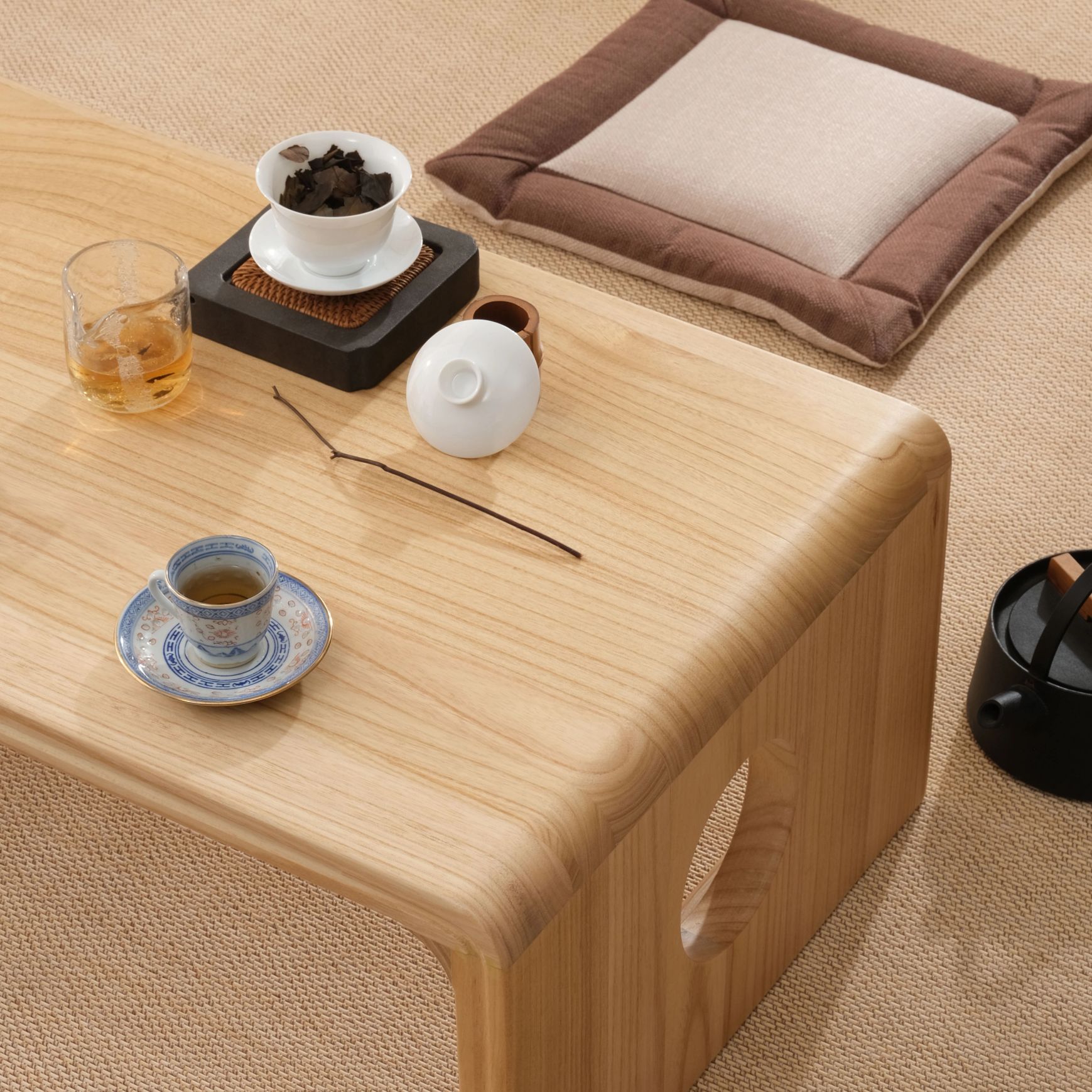 오동나무 손님상 좌식테이블 차콜솔 거실 티테이블 다용도 50 x 40x30 월넛 완전 조립 완료 - 상세 이미지 4
