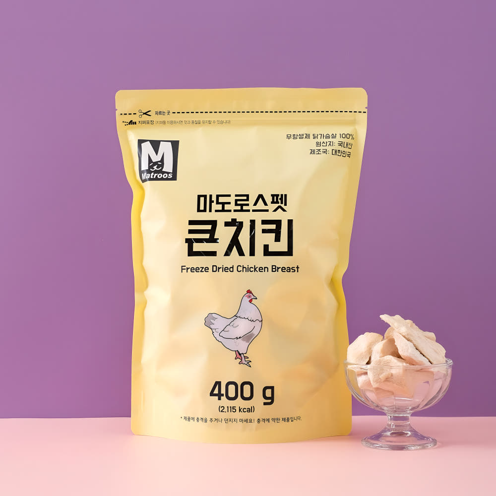 마도로스 펫 마도로스펫 큰치킨 트릿 400g 동결건조간식