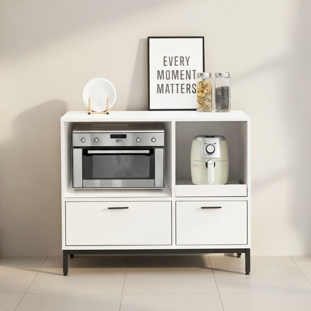 몬드 광파오븐장 렌지대 수납장 오븐장 밥솥장 에어프라이어선반 1000x550x835mm, 2단, 화이트