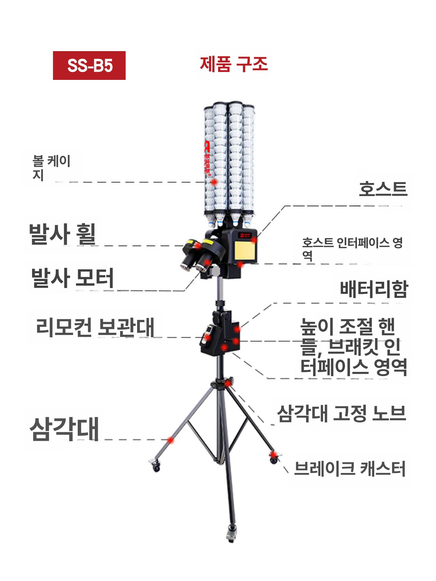 배드민턴 로봇 셔틀콕 랜덤 자동 트레이닝레슨 고급 발사 B5 배드민턴 셔터 - 상세 이미지 3