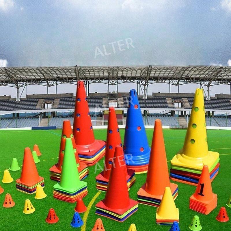 축구원뿔 폴대 허들 세트 야외 봉 축구훈련 게임 폴막대 18cm 로고 버킷 10개 - 상세 이미지 2