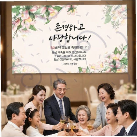 부모님생신 축하현수막 가족행사 생일잔치 가족모임 생일파티 가족행사 축하플랜카드
