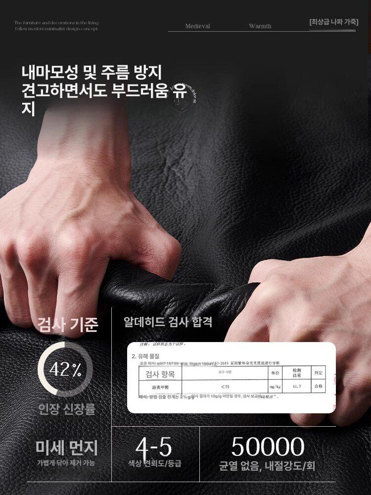 가죽소파 주택 대형 임원실 라운지 업소용 안락 인테리어 플래그십 에디션 2.0m - 상세 이미지 3
