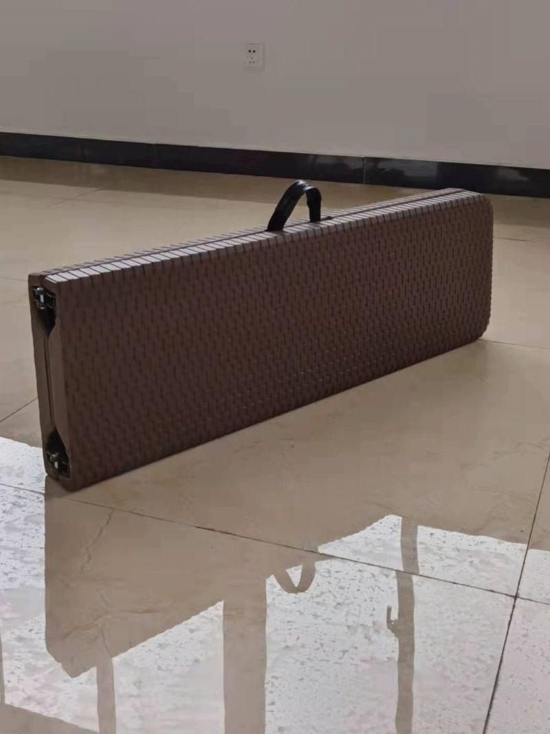 접이식 긴의자 정류장 벤치 회의실 야외 식당 대기석 라탄 패턴 183cm 접이식 스툴 커피색 - 상세 이미지 4