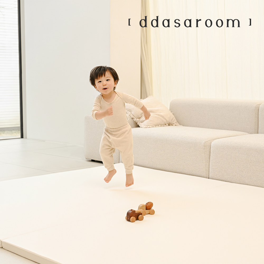 따사룸 폴더매트 아기 유아 접이식 층간소음 버터 아이보리 4cm 200x240cm 상품 이미지