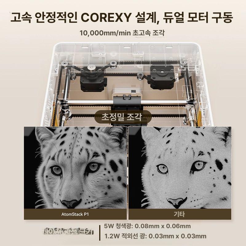 레이저 각인기 명판 각인 목재 데스크탑 마킹머신 금속 P1 5W 표준 세트 - 상세 이미지 4