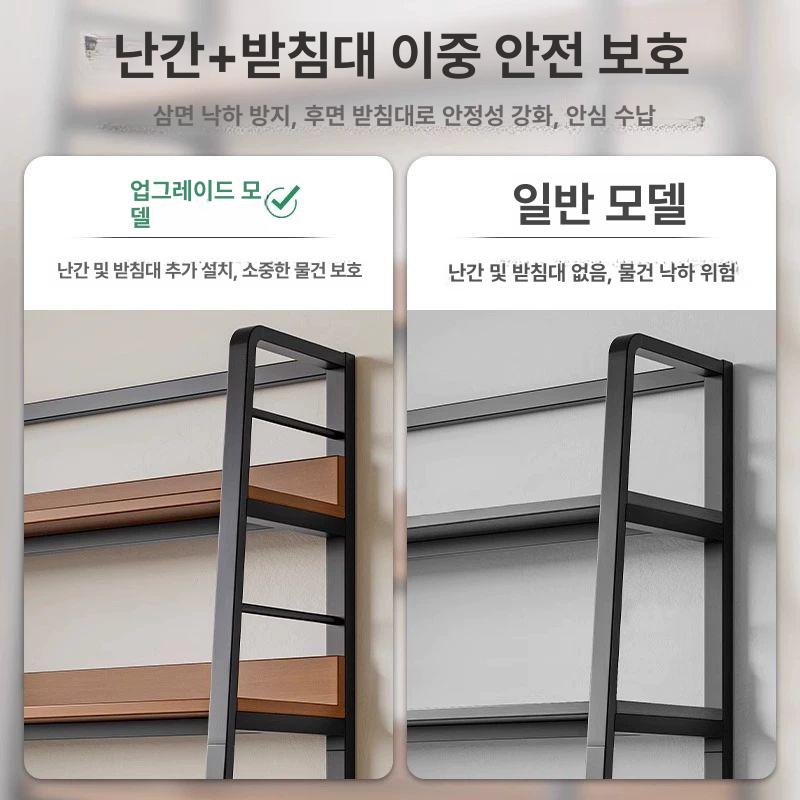 철제 수납선반 경량 렉 접이식 거실 진열장 다용도 5칸 다크월넛 100 x 35x180 - 상세 이미지 5