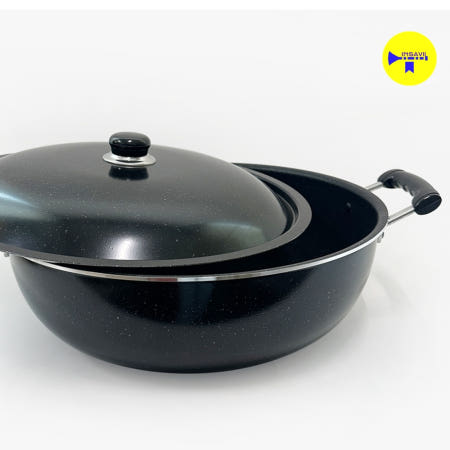 INSAVII 튀김솥 전골냄비 IH 마블코팅 인덕션 볶음 찜 대용량 가정용