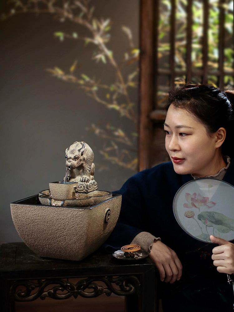 수반 개업선물 실내 정원 인테리어 수경 거실 장식품 소형 일일 부의 흐름 - 상세 이미지 3