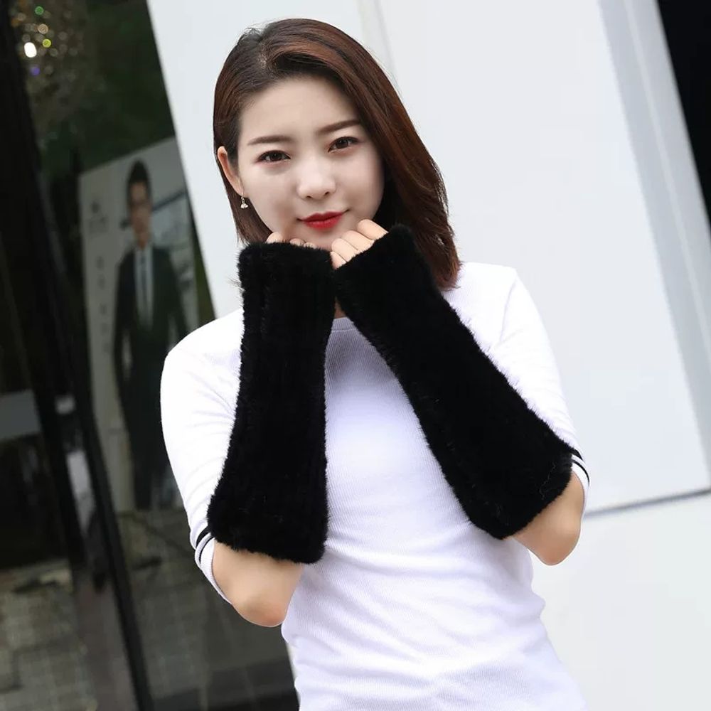 밍크털토시 팔토시 퍼 장갑 밍크워머 핸드워머 겨울 크로스 - 상세 이미지 3