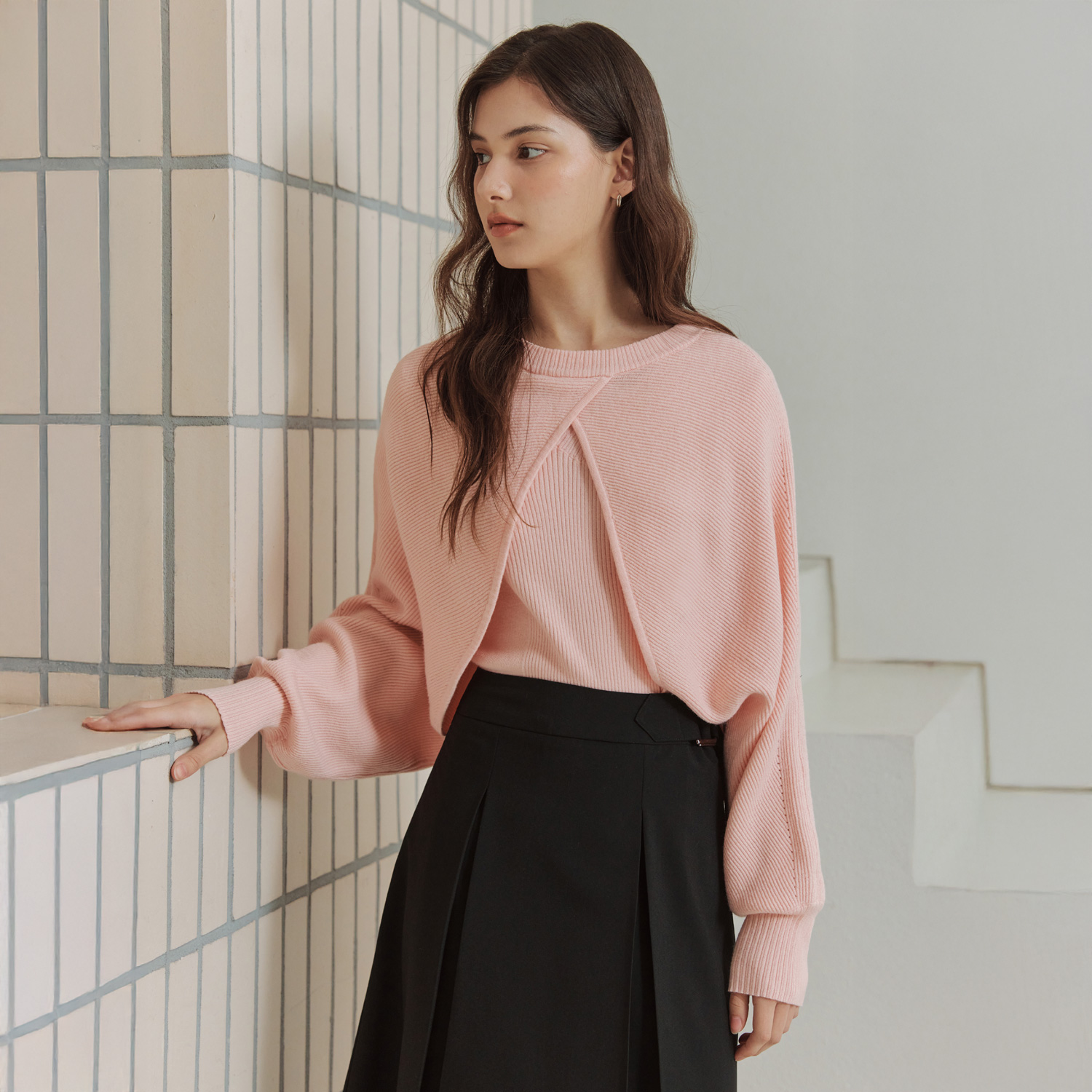 [제로스트릿][12컬러] 볼레로 펜던트 니트 세트 BOLERO PENDANT KNIT SET 제품 이미지