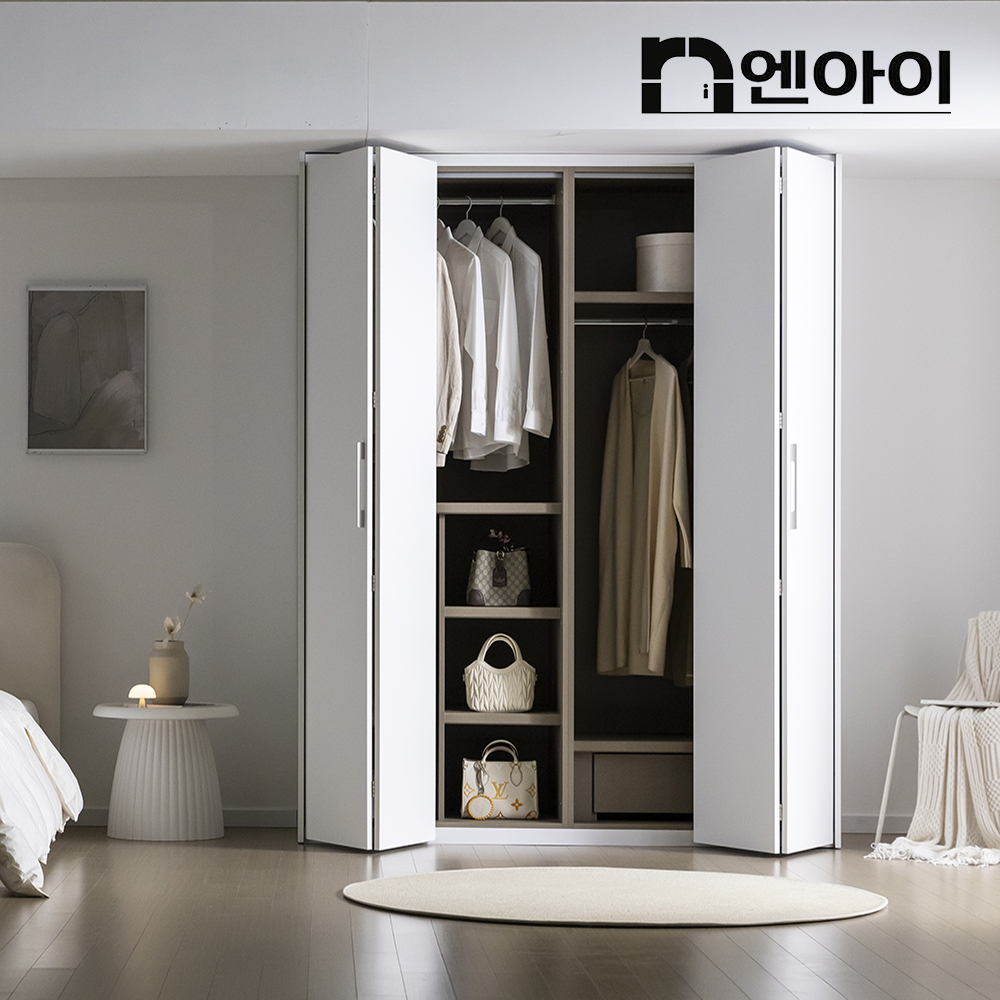 폴딩도어 무몰딩 붙박이장 안방 맞춤 행거 옷장