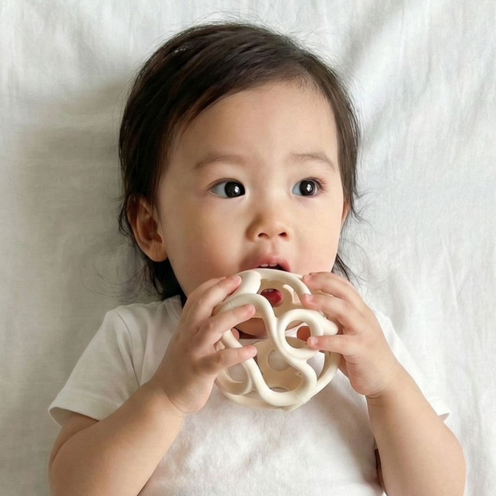 빌랑 실리콘 아기 공 치발기 소근육 감각 발달 촉감 볼