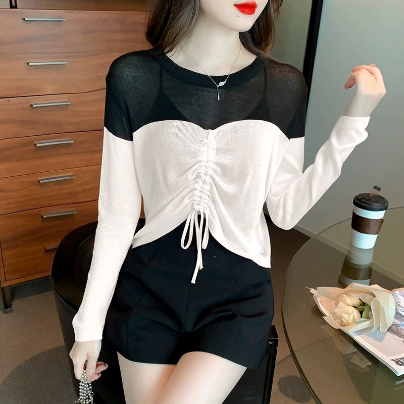 상의 브이넥 댄스티 시스루형 봄여름 연습복 무대의상 레드 m - 상세 이미지 2