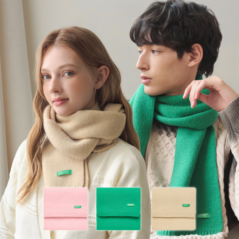 베네통 소프트 컬러 니트 머플러 제품 이미지