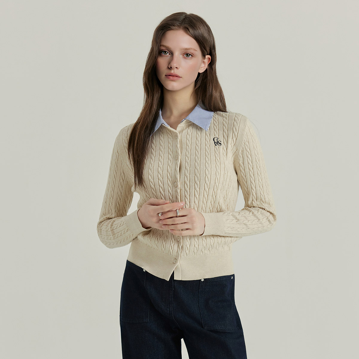 [클라비스] 카라배색 니트_CVCKG1202M 상세 이미지 3