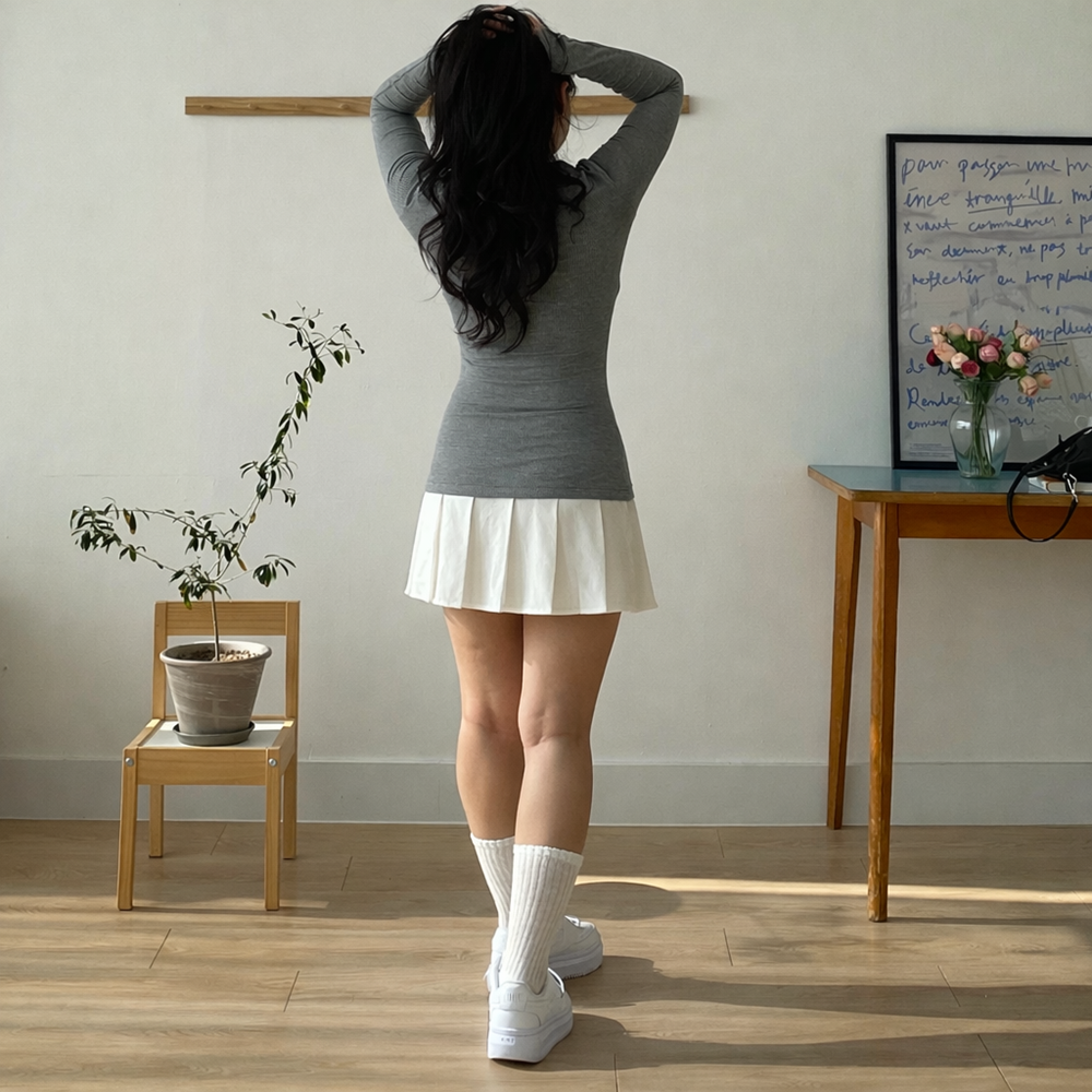 봄 원피스 레이어드 미니 플리츠 원피스 이미지 7