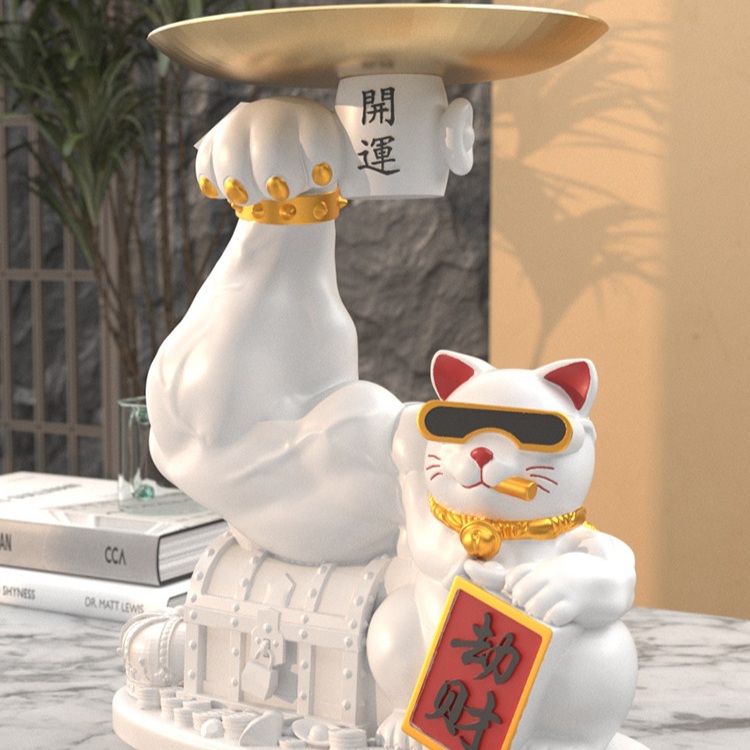 헬스장 개업선물 술집 카페 식당 카운터 진열 명함홀더 재물복 돈복 트레이 근육질 팔든 - 상품 이미지