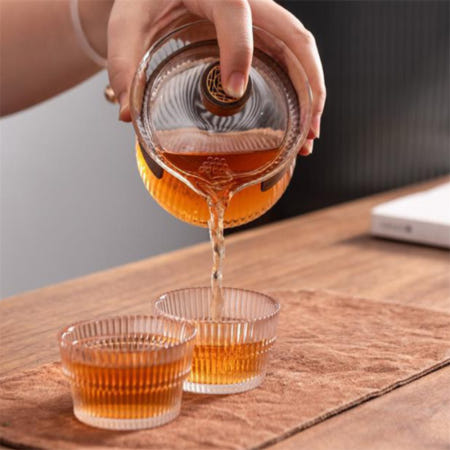 오나스할인마켓협력사 오나스 휴대용 내열유리 3인 다기세트 설명절선물 다도세트