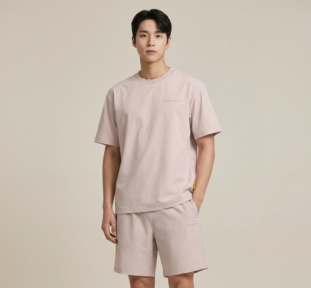 내셔널 지오그래픽 반팔 세트 네셔널 우븐 티셔츠 반바지 2PACK 여름 셋업 츄리닝 트레이닝복 상하의 운동복 - 상세 이미지 3